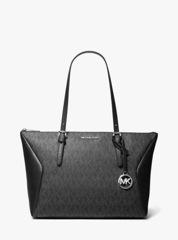 Damske Prenosná Taška Michael Kors Coraline Large Logo and Leather Čierne - Kabelky Michael Kors Nejlevnejsi | OKNRW-0712